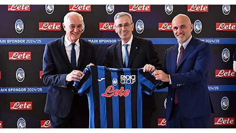 Acqua Lete main sponsor dell'Atalanta per tre stagioni