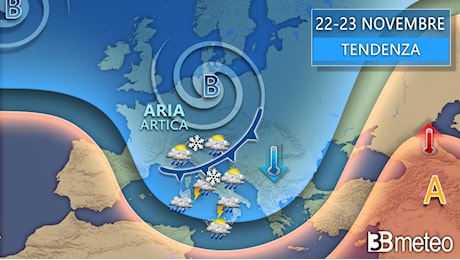 Meteo Italia - Più freddo dal 21 novembre con pioggia, neve e venti forti. La tendenza