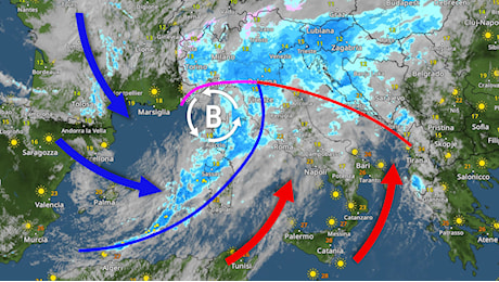 Previsioni meteo - Fronte perturbato in piena azione sullo stivale; l'evoluzione