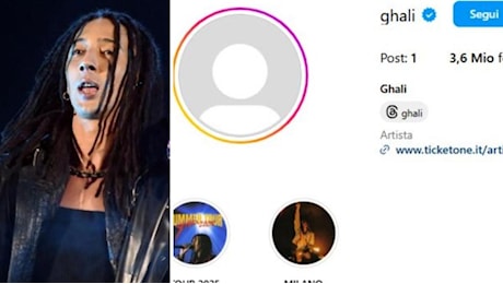 Ghali svuota il suo profilo Instagram, via l'immagine del profilo e post: l'ipotesi della protesta «anti bavaglio»