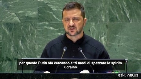 Zelensky all'Onu: Putin non riesce a batterci e vuole lasciarci al gelo