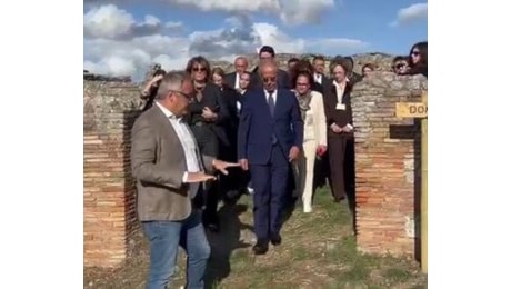 Il dopo G7: Piantedosi visita il parco archeologico Aeclanum e la via Appia