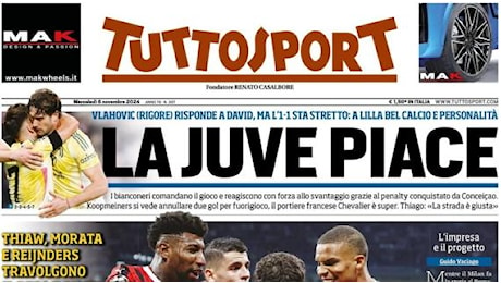 Tuttosport apre: Il Milan spacca. Rossoneri vittoriosi in casa del Real Madrid