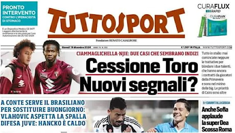 Tuttosport in prima pagina sul mercato della Juventus: Danilo porta Raspadori