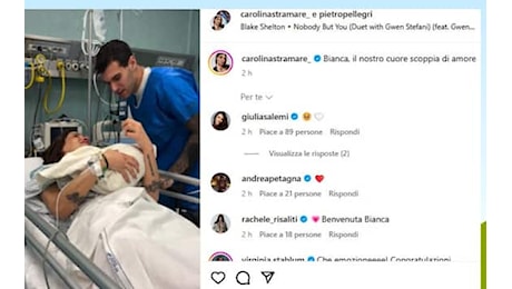 Carolina Stramare e Pietro Pellegri sono diventati genitori, è nata la figlia Bianca