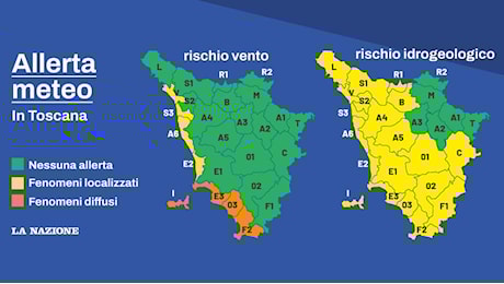 Venti a cento all’ora, pioggia: in Toscana scatta doppia allerta meteo