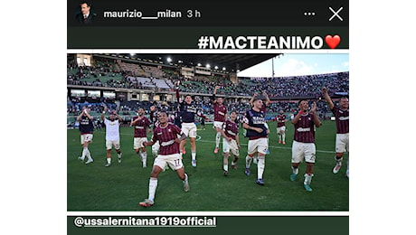 Salernitana: la vittoria di Palermo nei post dei protagonisti ed arriva anche la Stories dell'AD Milan