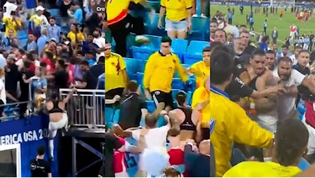 Copa America, follia sulle tribune dopo Uruguay-Colombia: Darwin Nunez fa a pugni con i tifosi per difendere la famiglia - I video
