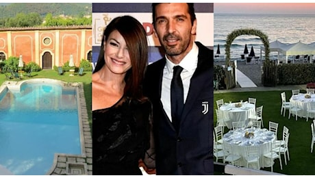 Buffon-D'Amico oggi sposi: le nozze a Villa Oliva, Monica Bellucci testimone, i figli vestiti Armani, il party domenica nello stabilimento di famiglia in Versilia