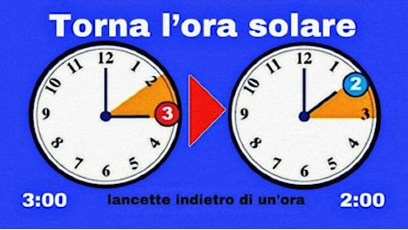 Stanotte torna l'ora solare