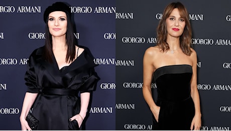 Laura Pausini e Paola Cortellesi orgoglio italiano a New York per la sfilata di Giorgio Armani