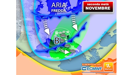 Meteo: seconda metà di Novembre con continui affondi dal Polo Nord, gli aggiornamenti