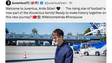 La Juventus annuncia l'acquisto di Arda Guler, ma si tratta di un attacco hacker su X