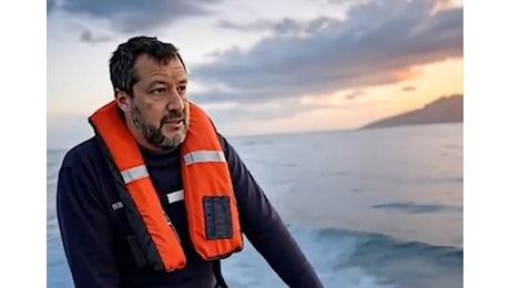 Open Arms, l'IA ritrae Salvini a bordo di un gommone per migranti: «Bravo Matteo, il cuore oltre il confine» - Il video