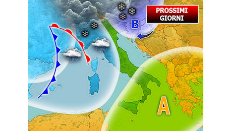 Meteo: Prossimi Giorni sferzati dal Maltempo, prima la Pioggia, poi anche nevicate; gli aggiornamenti