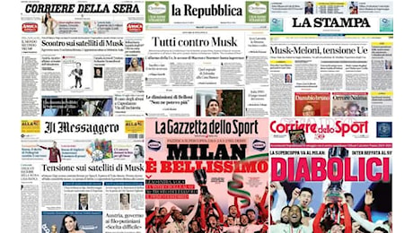 Le prime pagine dei quotidiani di oggi 7 gennaio: la rassegna stampa